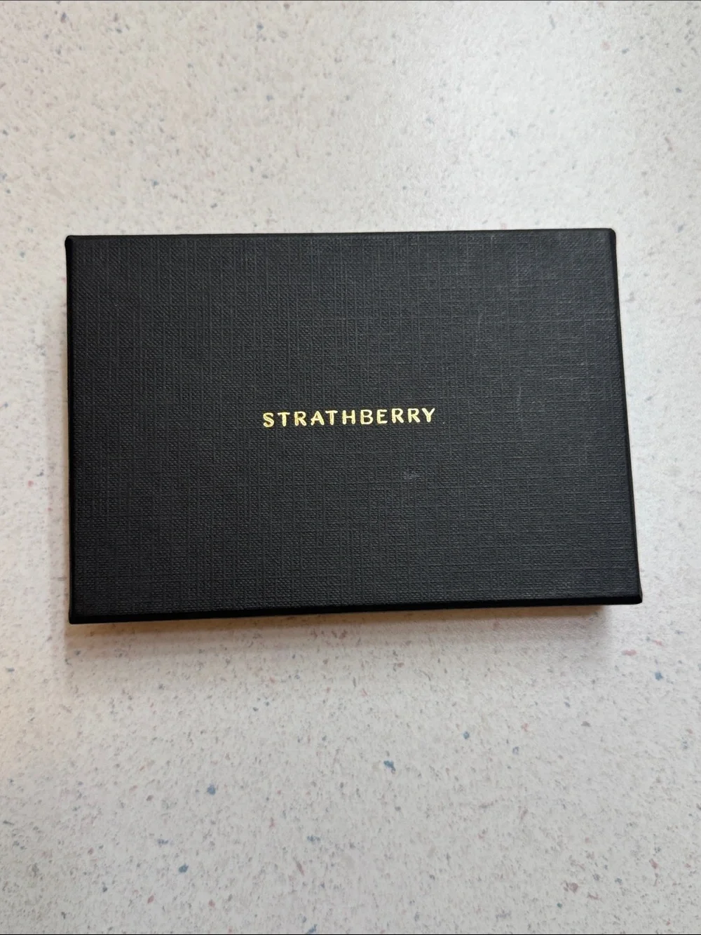 Strathberry Tri Oat/Black/Mushroom Leather Card Holder with Zipper